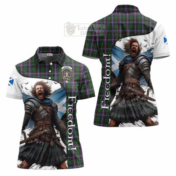 Russell Crest Tartan Women's Polo Shirt Inspired by the Freedom of Scottish Warrior