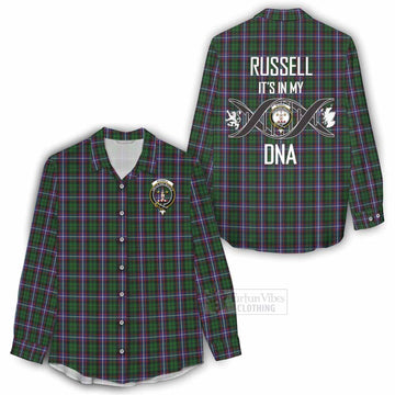 Russell Tartan Women's Casual Shirt with Family Crest DNA In Me Style