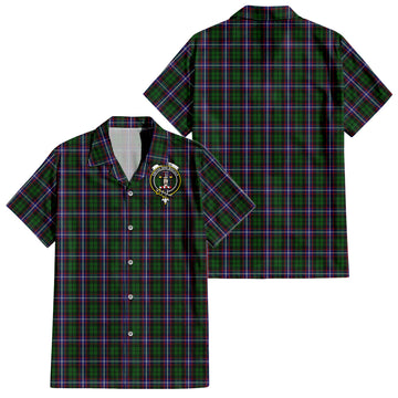 Russell Tartan Short Sleeve Button Down Shirt with Family Crest