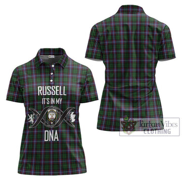 Russell Tartan Women's Polo Shirt with Family Crest DNA In Me Style