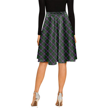 Russell Tartan Melete Pleated Midi Skirt Cross Style