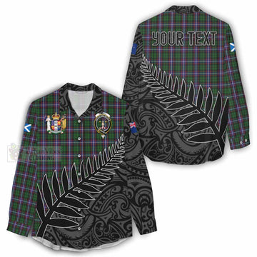 Russell Crest Tartan Women's Casual Shirt with New Zealand Silver Fern Half Style