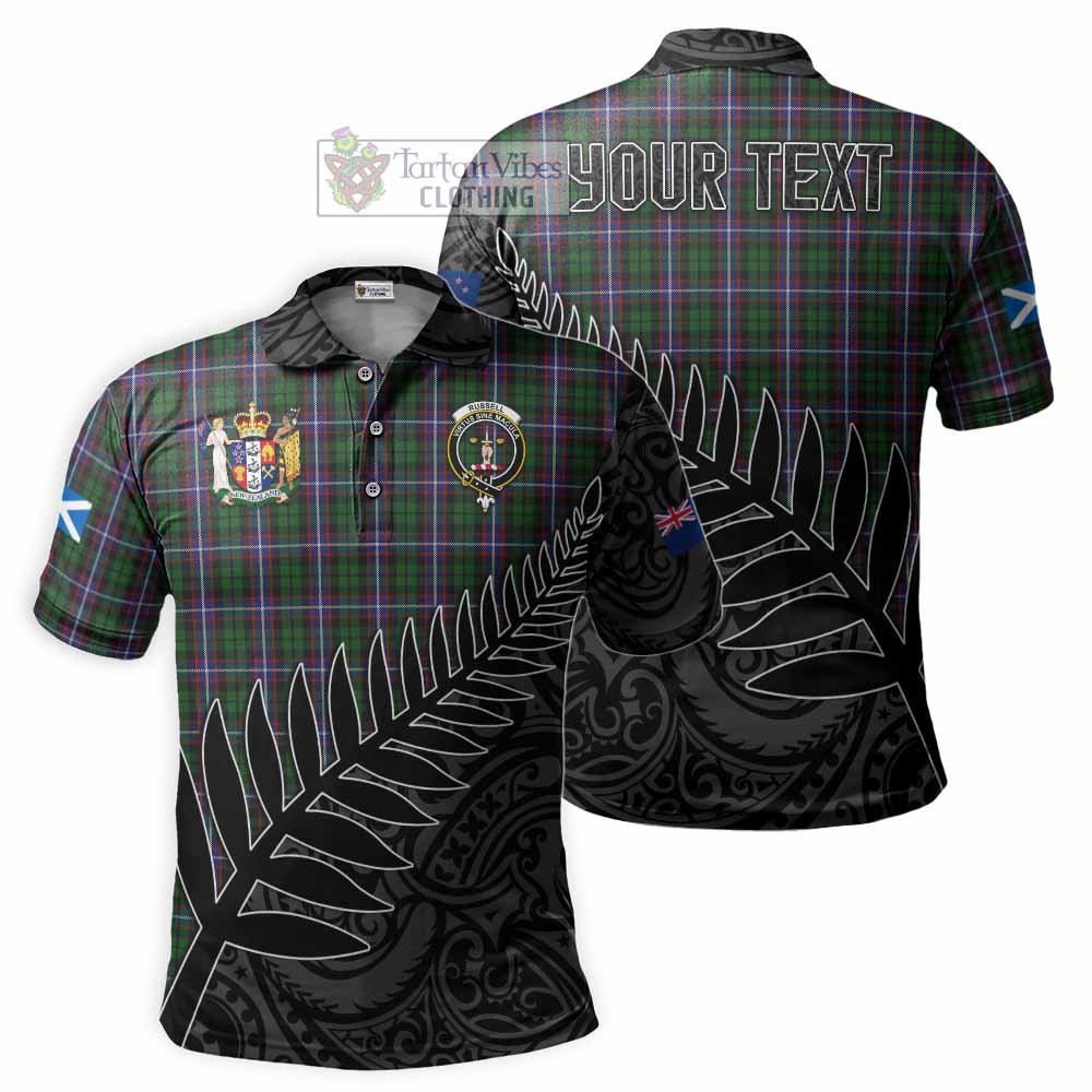 Russell Crest Tartan Polo Shirt with New Zealand Silver Fern Half Style