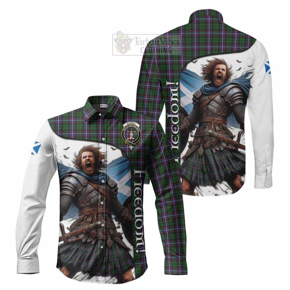 Tartan Vibes Clothing Russell Crest Tartan Long Sleeve Button Shirt Inspired by the Freedom of Scottish Warrior