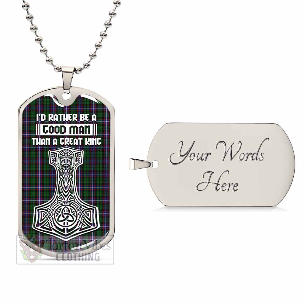 Tartan Vibes Clothing Russell Tartan Dog Tag Necklace Viking Mjolnir Style