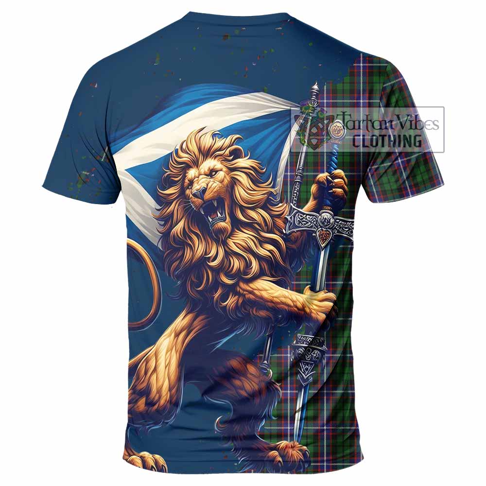 Tartan Vibes Clothing Russell Tartan Family Crest T-Shirt with Scottish Majestic Lion