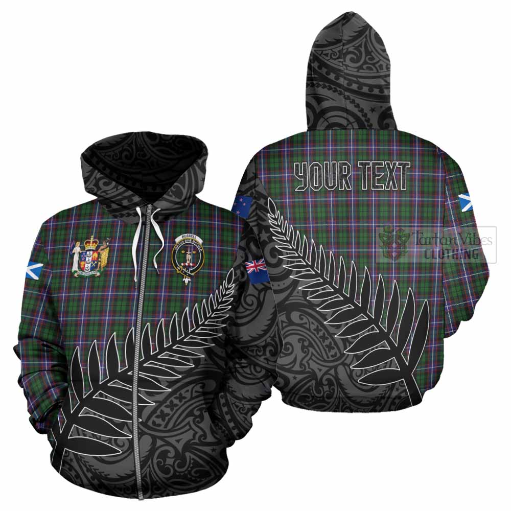 Tartan Vibes Clothing Russell Crest Tartan Hoodie with New Zealand Silver Fern Half Style