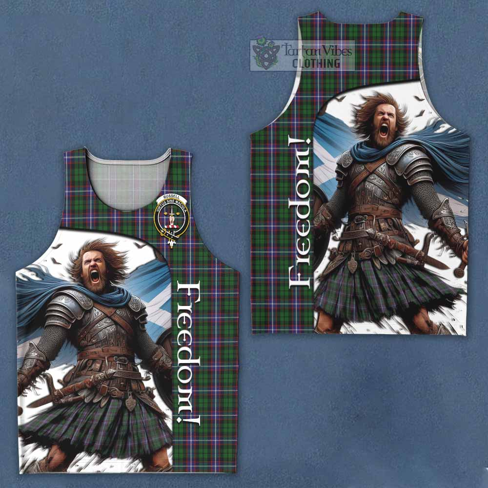 Tartan Vibes Clothing Russell Crest Tartan Men's Tank Top Inspired by the Freedom of Scottish Warrior