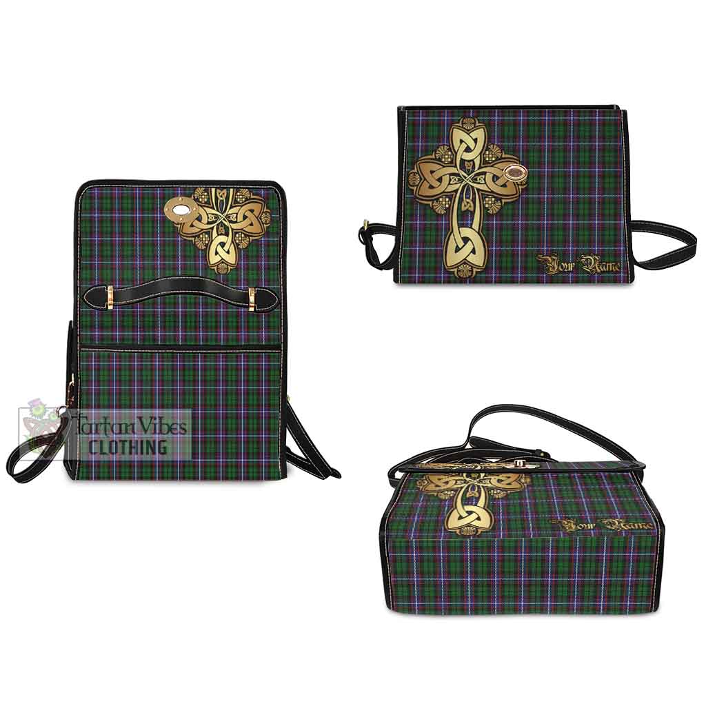 Russell Tartan Waterproof Canvas Bag Golden Thistle Celtic Cross Style - Tartan Vibes Clothing