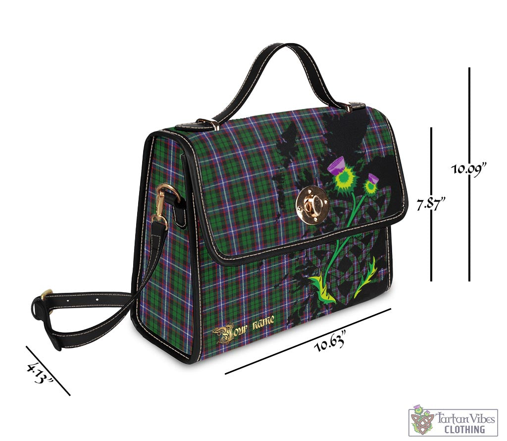 Tartan Vibes Clothing Russell Tartan Waterproof Canvas Bag with Scotland Map and Thistle Celtic Accents