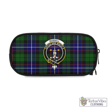 Russell Modern Tartan Pen and Pencil Case with Family Crest