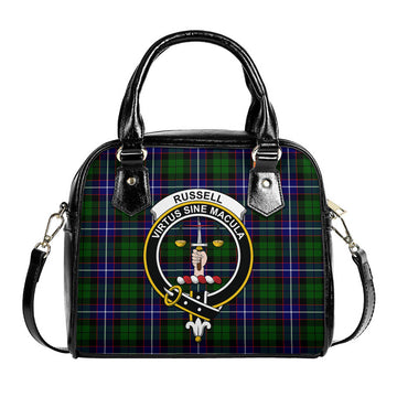 Russell Modern Tartan Shoulder Handbags with Family Crest