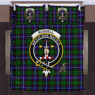 Russell Modern Tartan Bedding Set with Family Crest