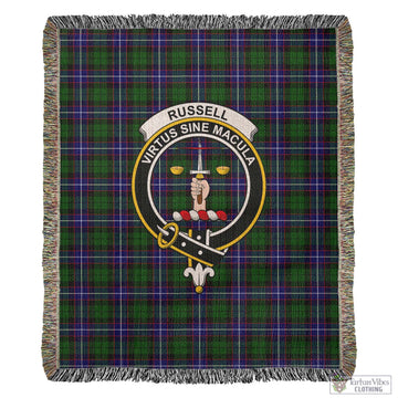 Russell Modern Tartan Woven Blanket with Family Crest
