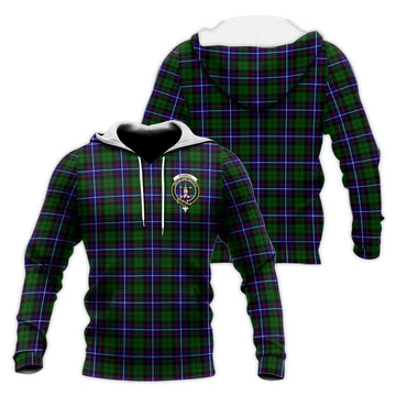 Russell Modern Tartan Knitted Hoodie with Family Crest