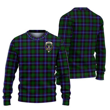 Russell Modern Tartan Knitted Sweater with Family Crest