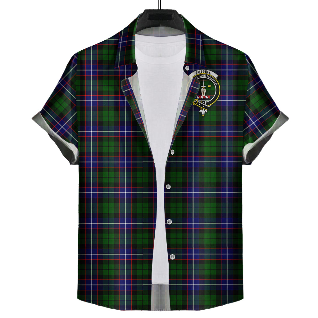 russell-modern-tartan-short-sleeve-button-down-shirt-with-family-crest