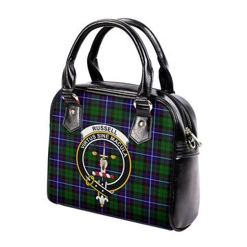 Russell Modern Tartan Shoulder Handbags with Family Crest