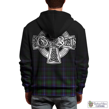 Russell Modern Tartan Hoodie Featuring Alba Gu Brath Family Crest Celtic Inspired