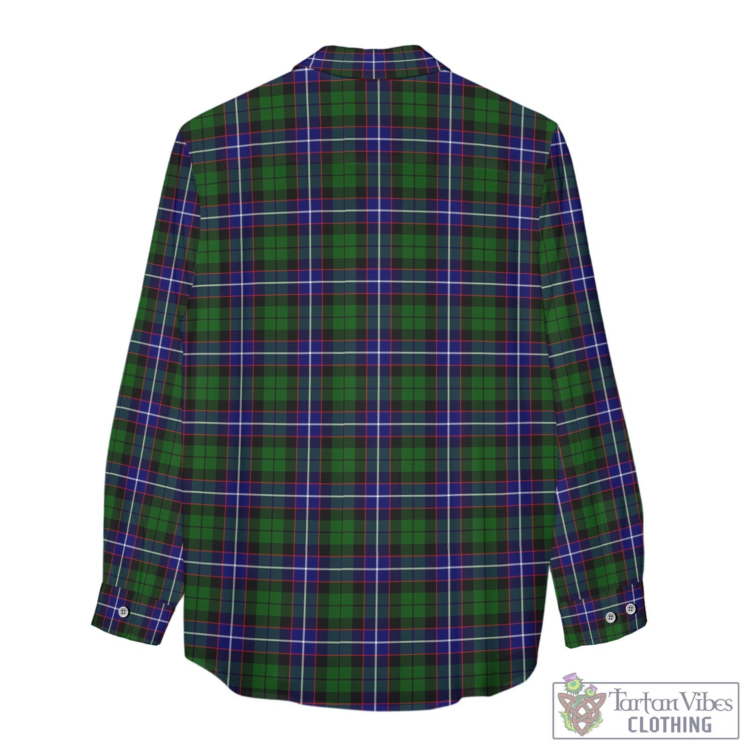 Tartan Vibes Clothing Russell Modern Tartan Womens Casual Shirt with Family Crest