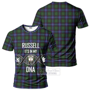 Russell Modern Tartan T-Shirt with Family Crest DNA In Me Style