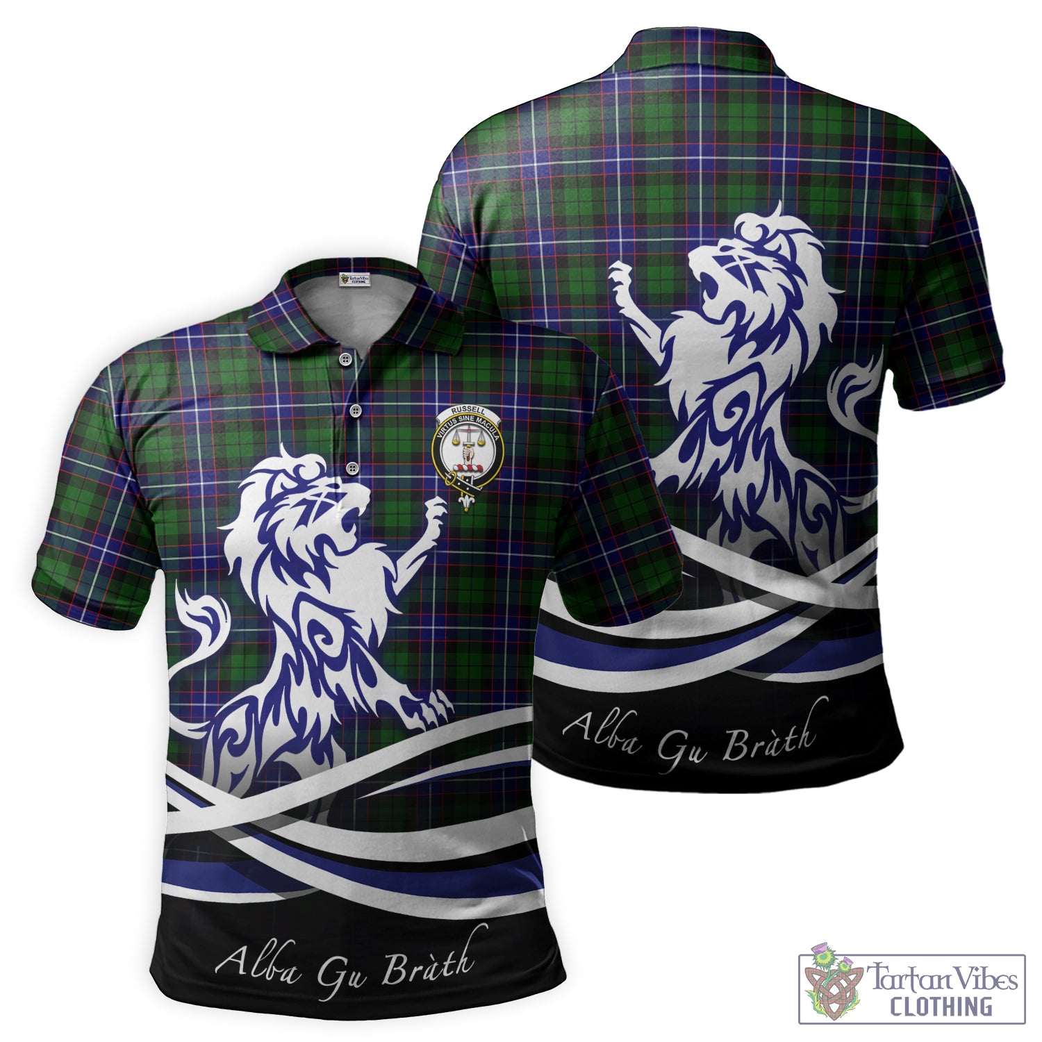 russell-modern-tartan-polo-shirt-with-alba-gu-brath-regal-lion-emblem