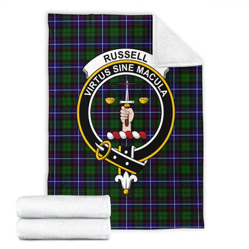 Russell Modern Tartan Blanket with Family Crest