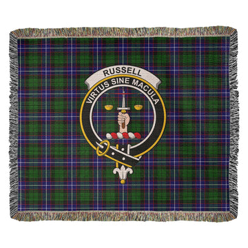 Russell Modern Tartan Woven Blanket with Family Crest