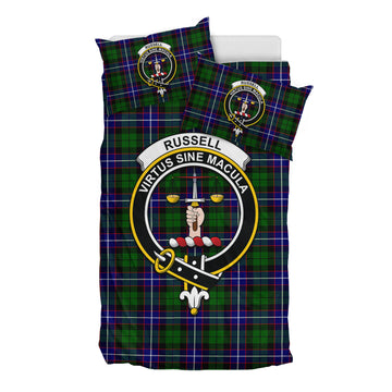 Russell Modern Tartan Bedding Set with Family Crest