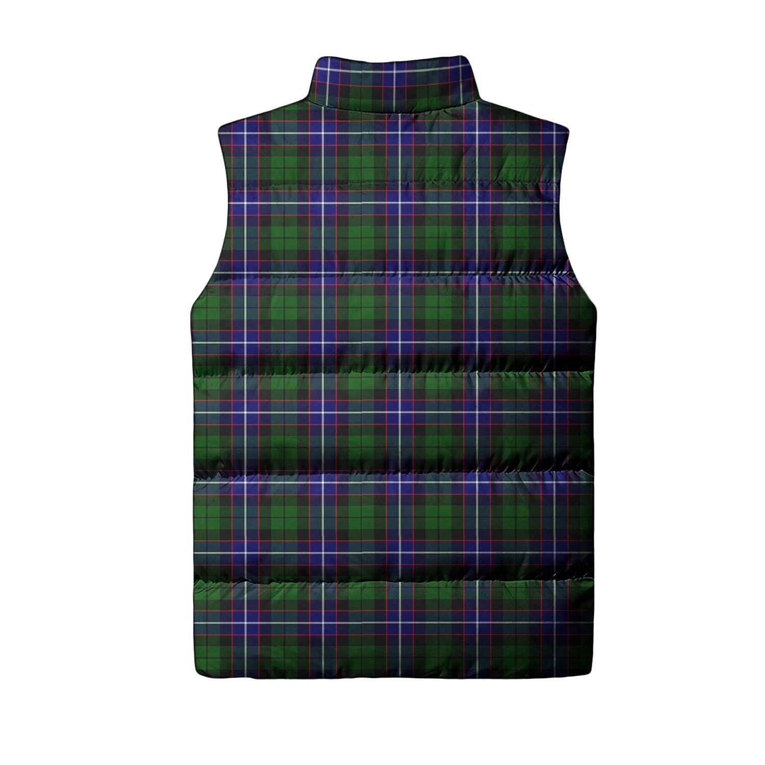 Russell Modern Tartan Sleeveless Puffer Jacket with Family Crest - Tartanvibesclothing