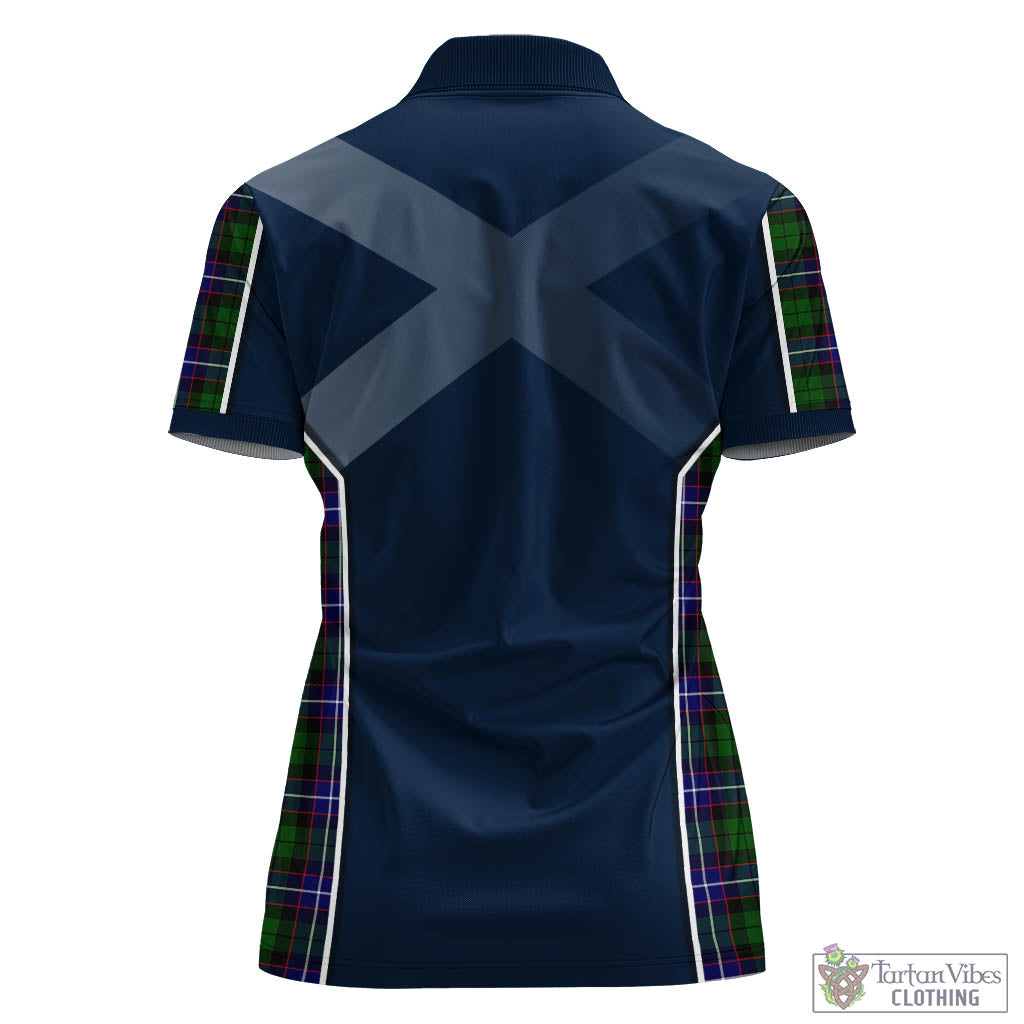 Tartan Vibes Clothing Russell Modern Tartan Women's Polo Shirt with Family Crest and Lion Rampant Vibes Sport Style