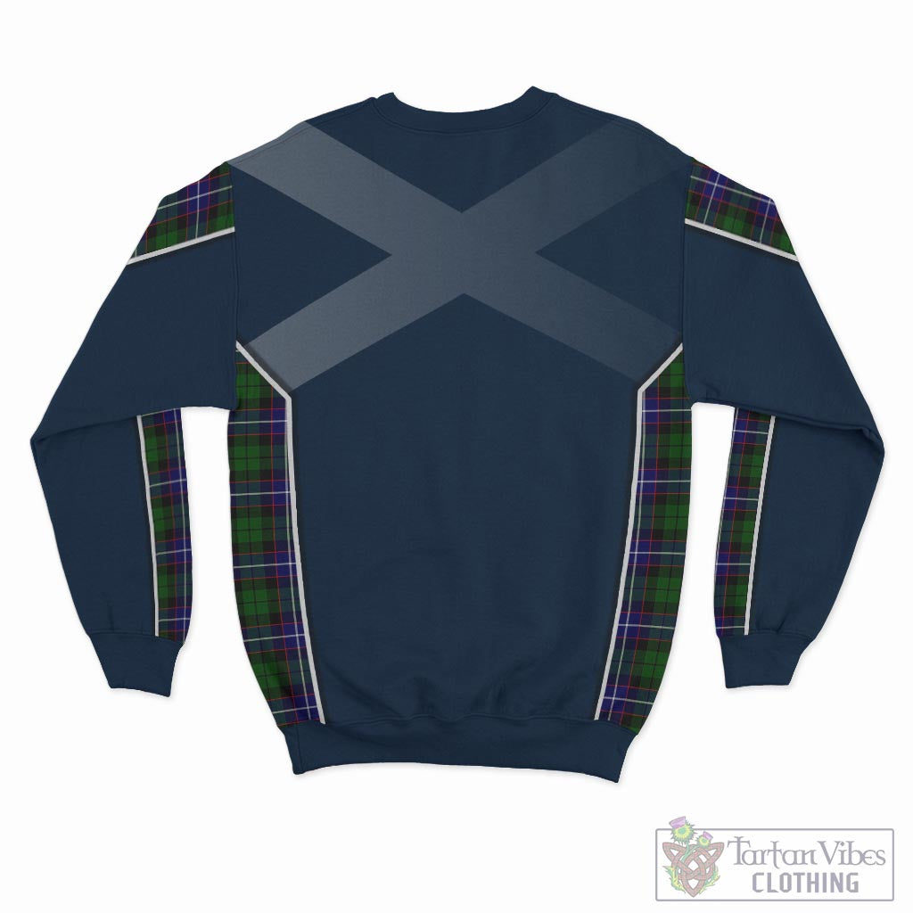 Tartan Vibes Clothing Russell Modern Tartan Sweatshirt with Family Crest and Scottish Thistle Vibes Sport Style