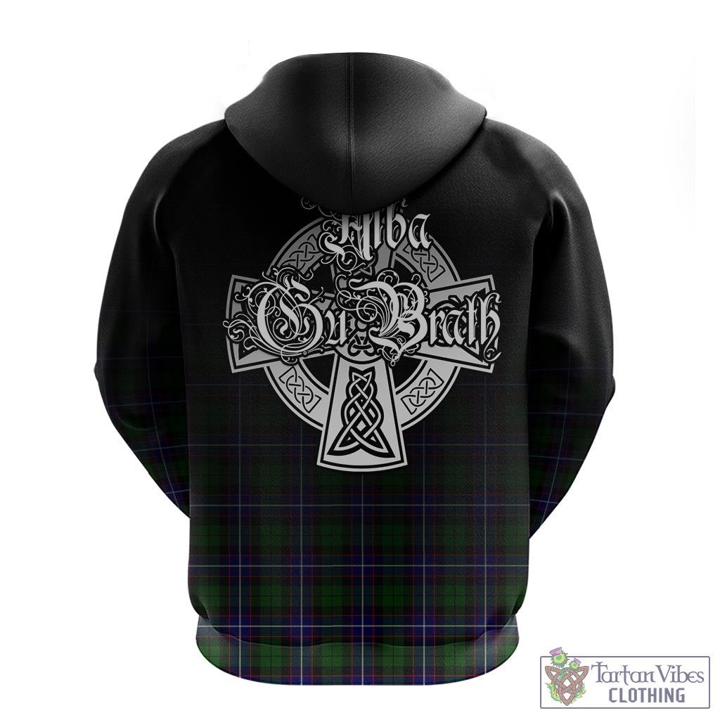 Tartan Vibes Clothing Russell Modern Tartan Hoodie Featuring Alba Gu Brath Family Crest Celtic Inspired