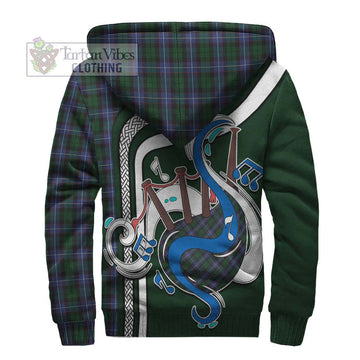 Russell or Mitchell or Hunter or Galbraith Tartan Sherpa Hoodie with Epic Bagpipe Style