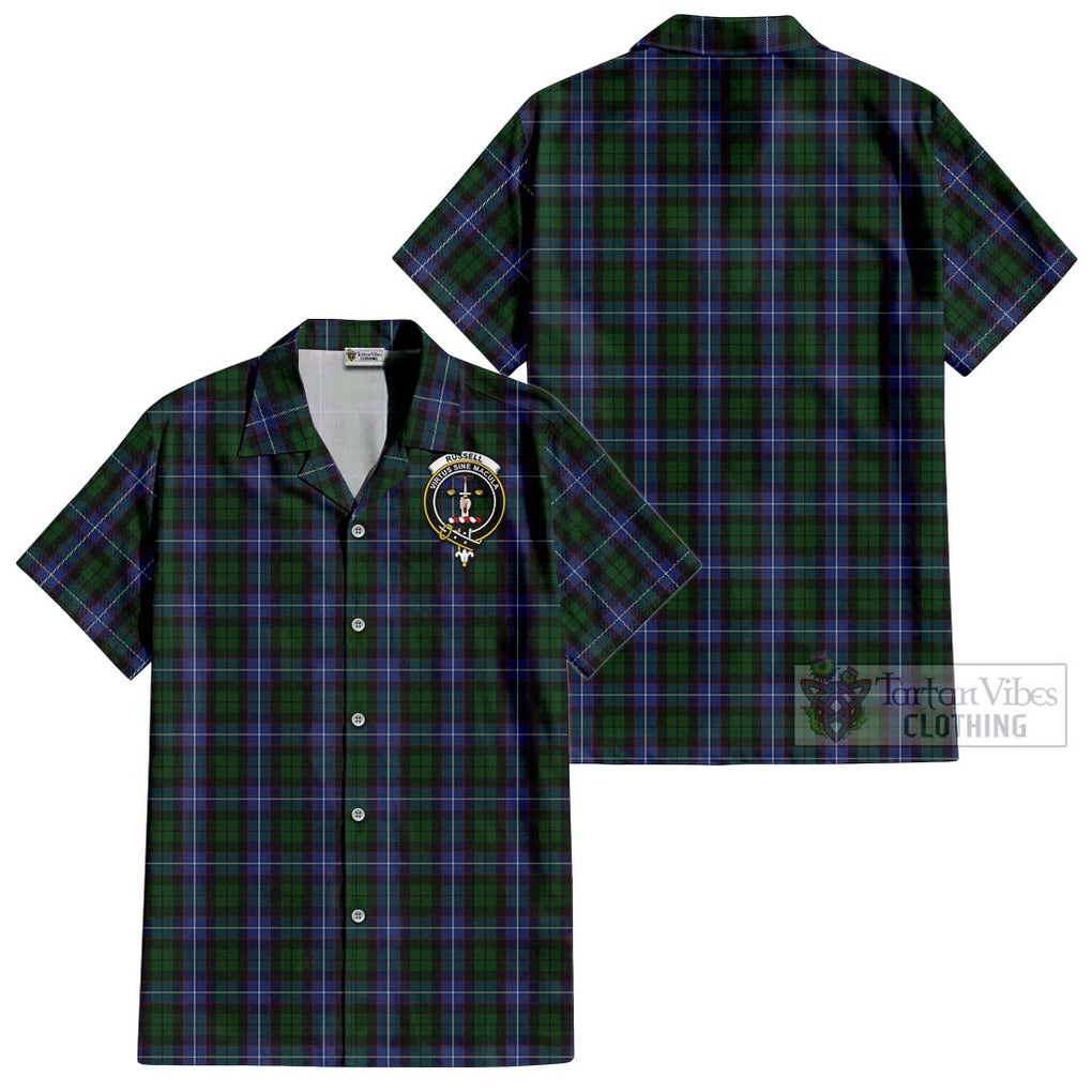 Russell or Mitchell or Hunter or Galbraith Tartan Cotton Hawaiian Shirt with Family Crest Kid - Tartan Vibes Clothing