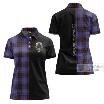 Rutherford Tartan Women's Polo Shirt with Family Crest and Half Of Me Style