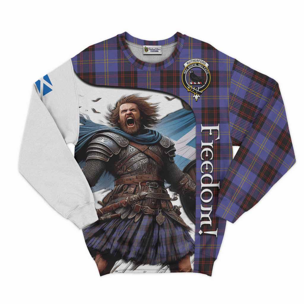 Tartan Vibes Clothing Rutherford Crest Tartan Sweatshirt Inspired by the Freedom of Scottish Warrior