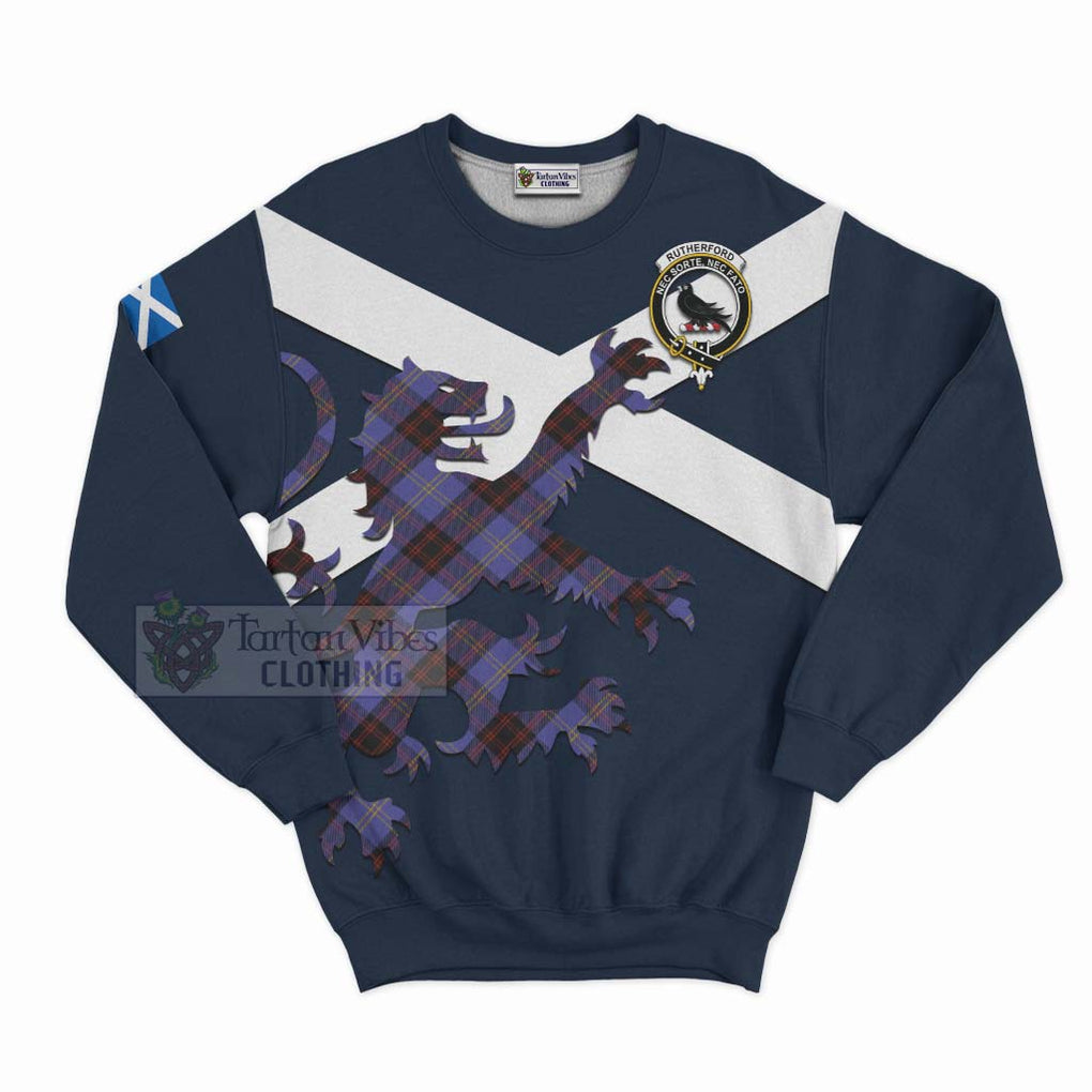 Tartan Vibes Clothing Rutherford Tartan Lion Rampant Sweatshirt – Proudly Display Your Heritage with Alba Gu Brath and Clan Name