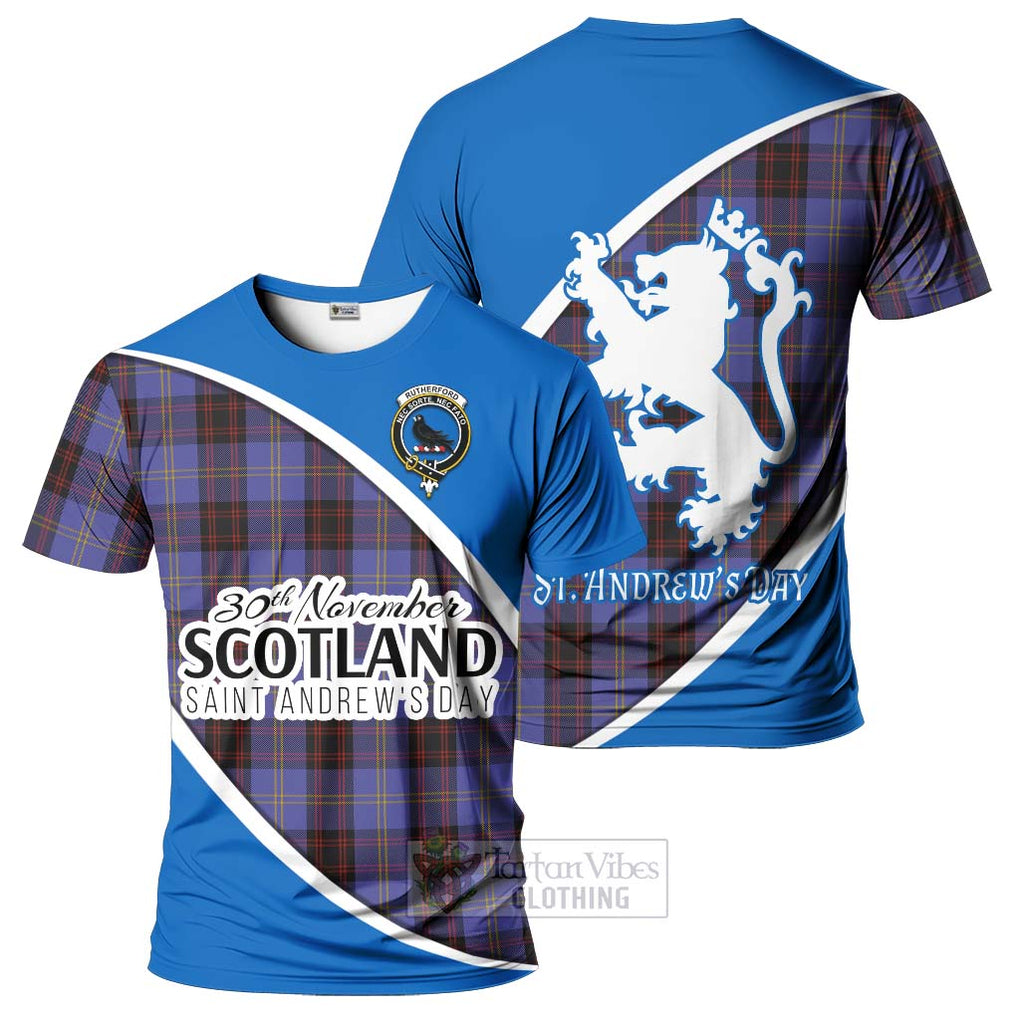 Tartan Vibes Clothing Rutherford Family Crest Tartan T-Shirt Celebrate Saint Andrew's Day in Style