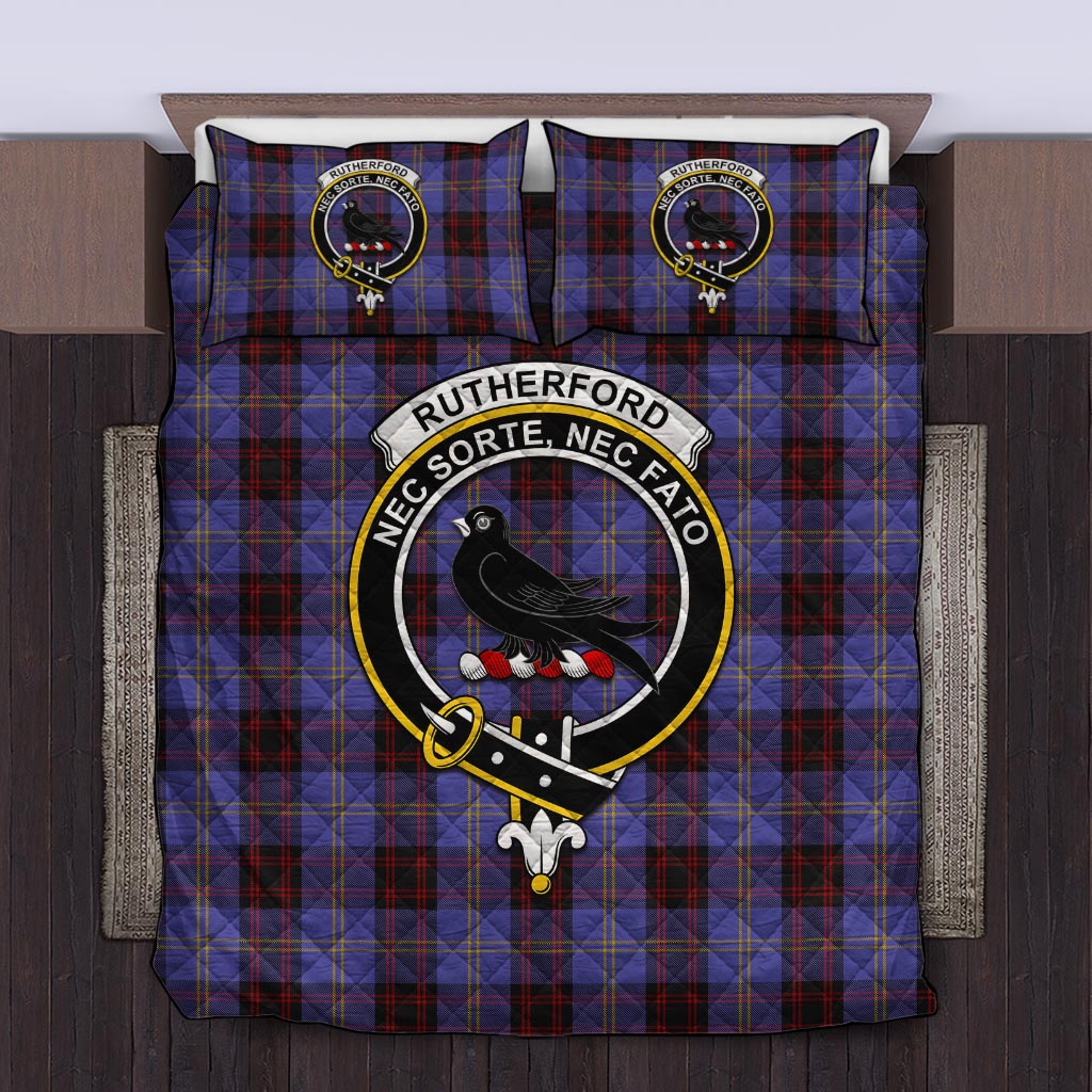 Rutherford Tartan Quilt Bed Set with Family Crest Twin - Tartan Vibes Clothing