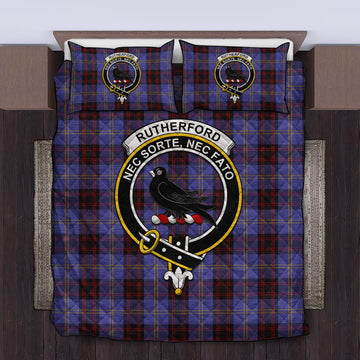 Rutherford Tartan Quilt Bed Set with Family Crest