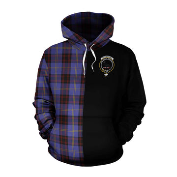 Rutherford Tartan Cotton Hoodie with Family Crest and Half Of Me Style