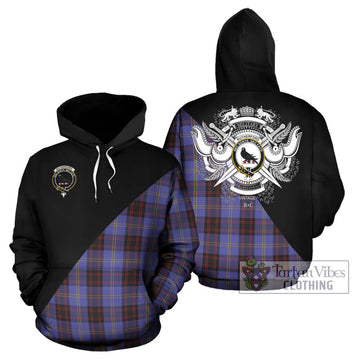 Rutherford Tartan Hoodie with Family Crest and Military Logo Style