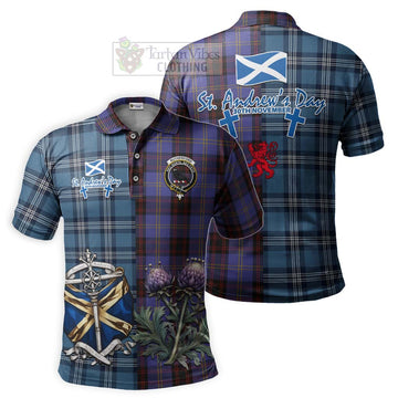 Rutherford Tartan Polo Shirt Happy St. Andrew's Day Half Tartan Style