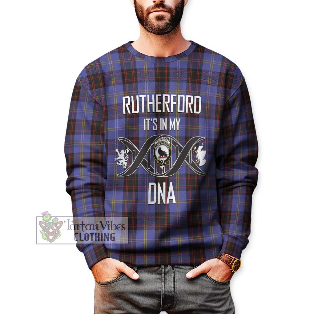 Rutherford Tartan Sweatshirt with Family Crest DNA In Me Style Unisex - Tartanvibesclothing Shop