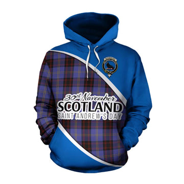 Rutherford Family Crest Tartan Cotton Hoodie Celebrate Saint Andrew's Day in Style