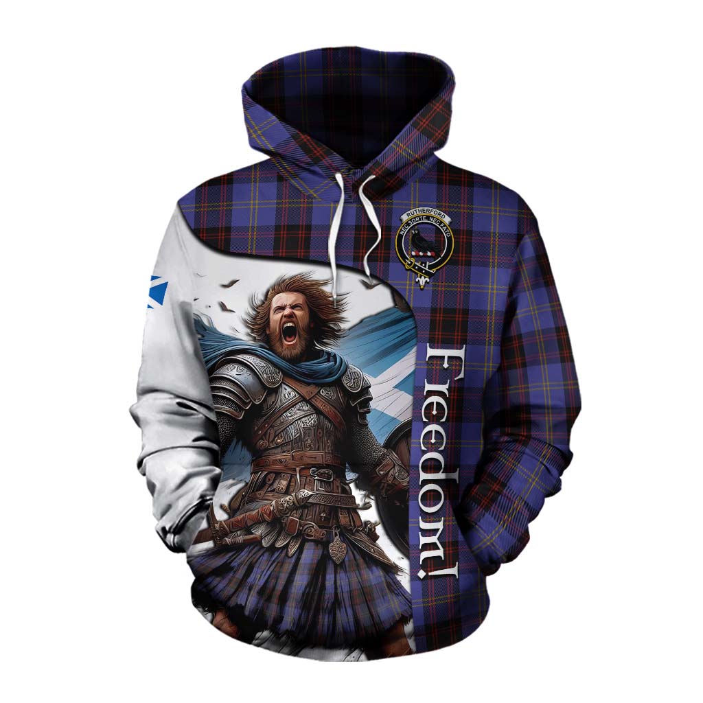 Tartan Vibes Clothing Rutherford Crest Tartan Cotton Hoodie Inspired by the Freedom of Scottish Warrior