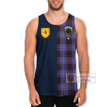 Rutherford Tartan Men's Tank Top Alba with Scottish Lion Royal Arm Half Style