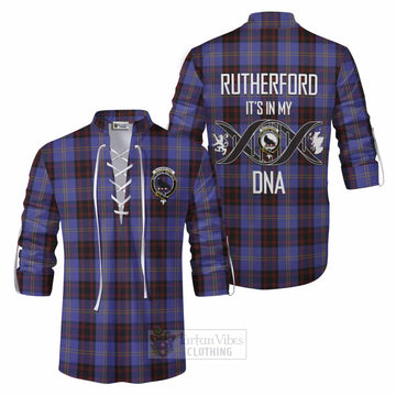 Rutherford Tartan Ghillie Kilt Shirt with Family Crest DNA In Me Style