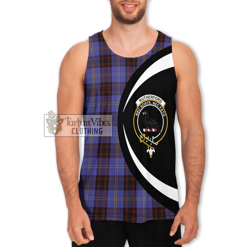 Rutherford Tartan Men's Tank Top with Family Crest Circle Style Men - Tartan Vibes Clothing